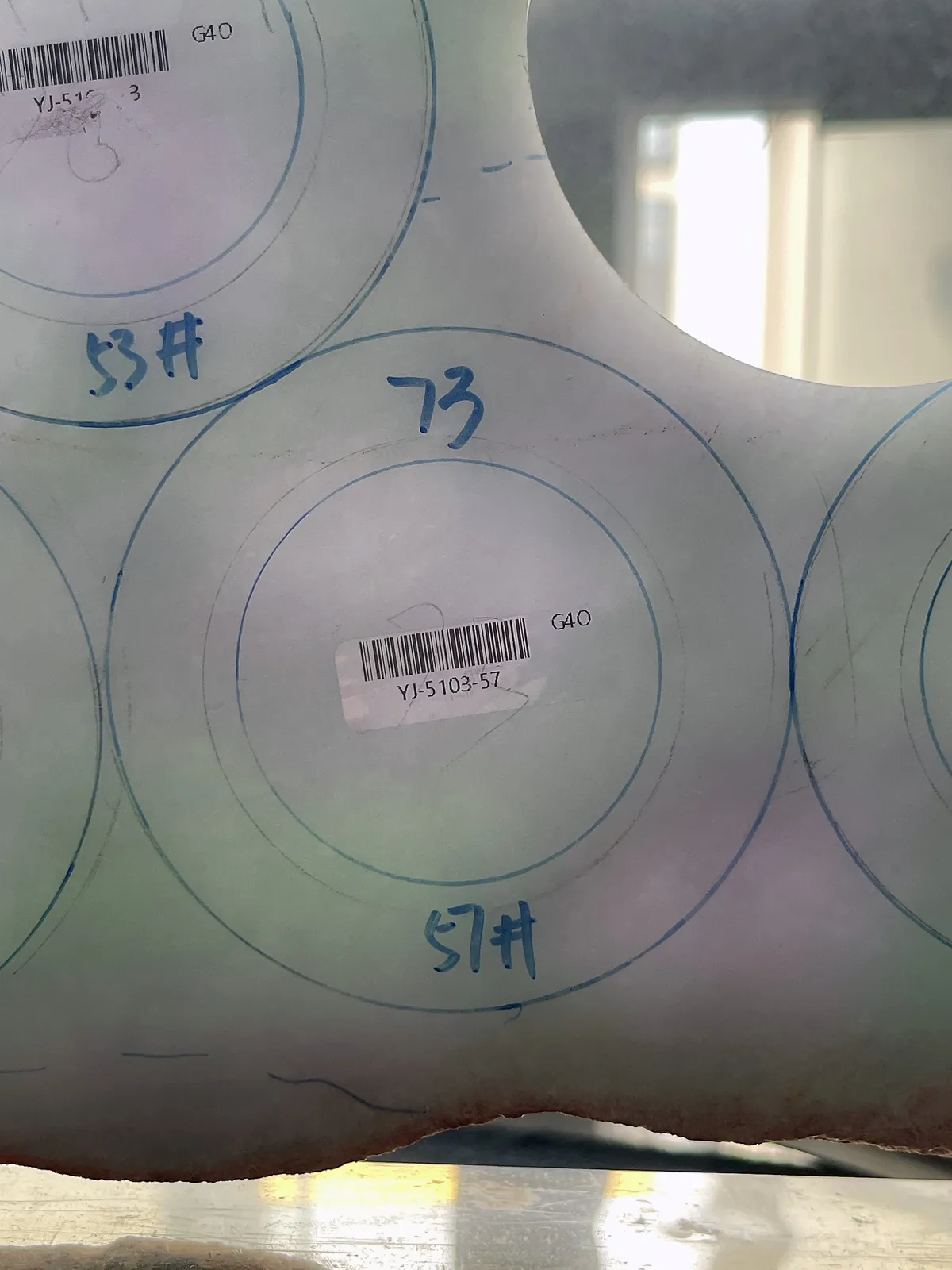 翡翠春彩板料，⭕️正圈最大做57，圆条最大做53