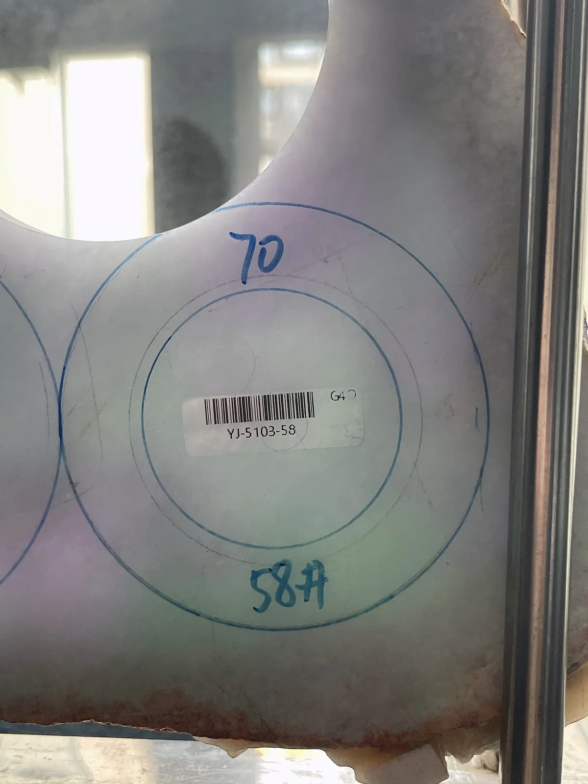 翡翠春彩板料，⭕️正圈最大做54，圆条最大做50