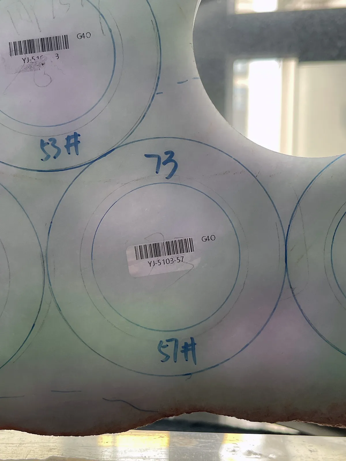 翡翠春彩板料，⭕️正圈最大做57，圆条最大做53