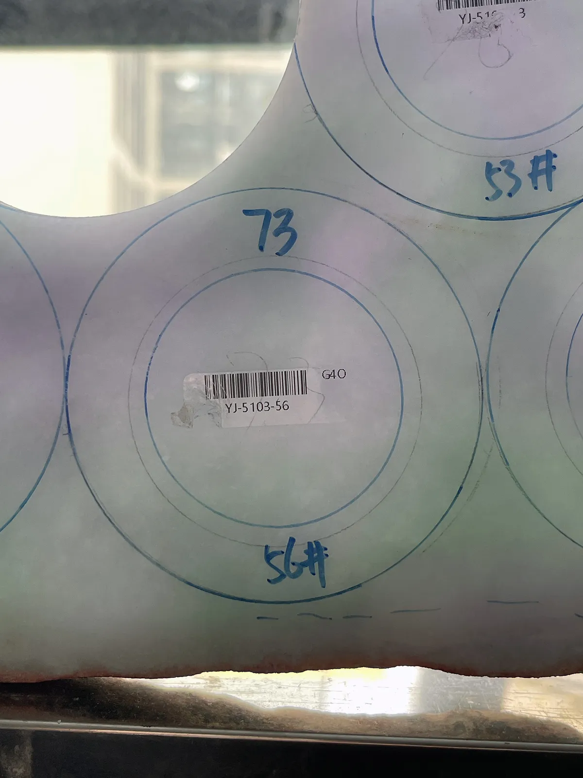 翡翠春彩板料，⭕️正圈最大做57，圆条最大做53