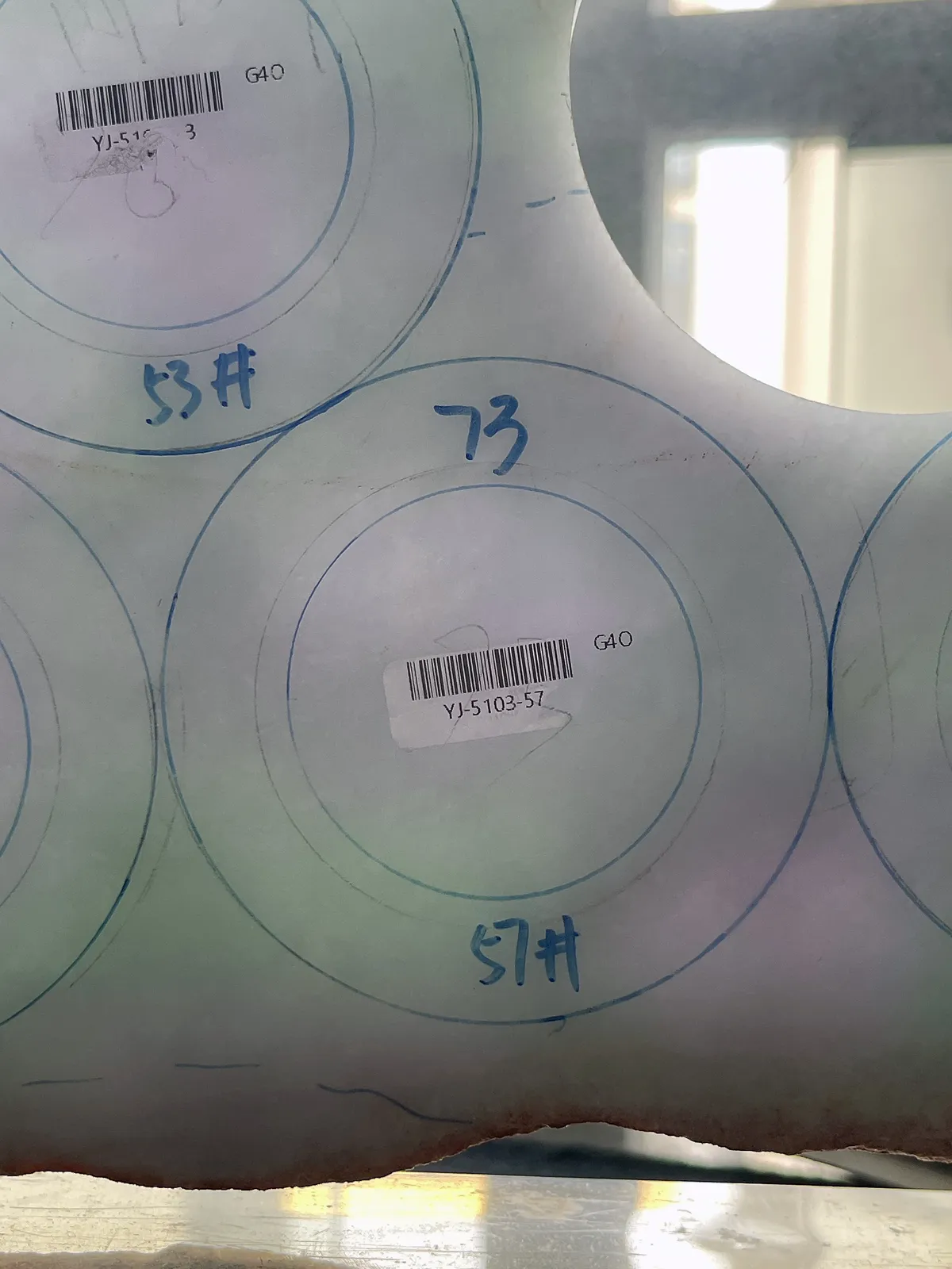 翡翠春彩板料，⭕️正圈最大做57，圆条最大做53