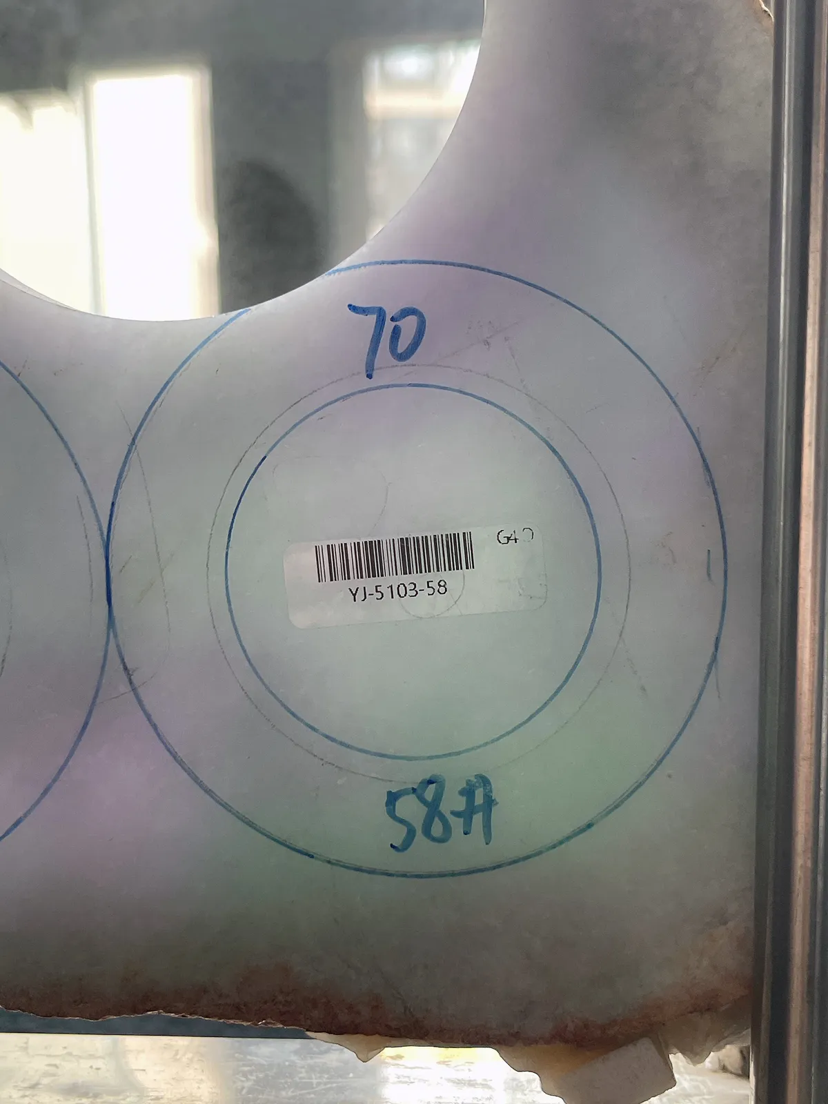 翡翠春彩板料，⭕️正圈最大做54，圆条最大做50