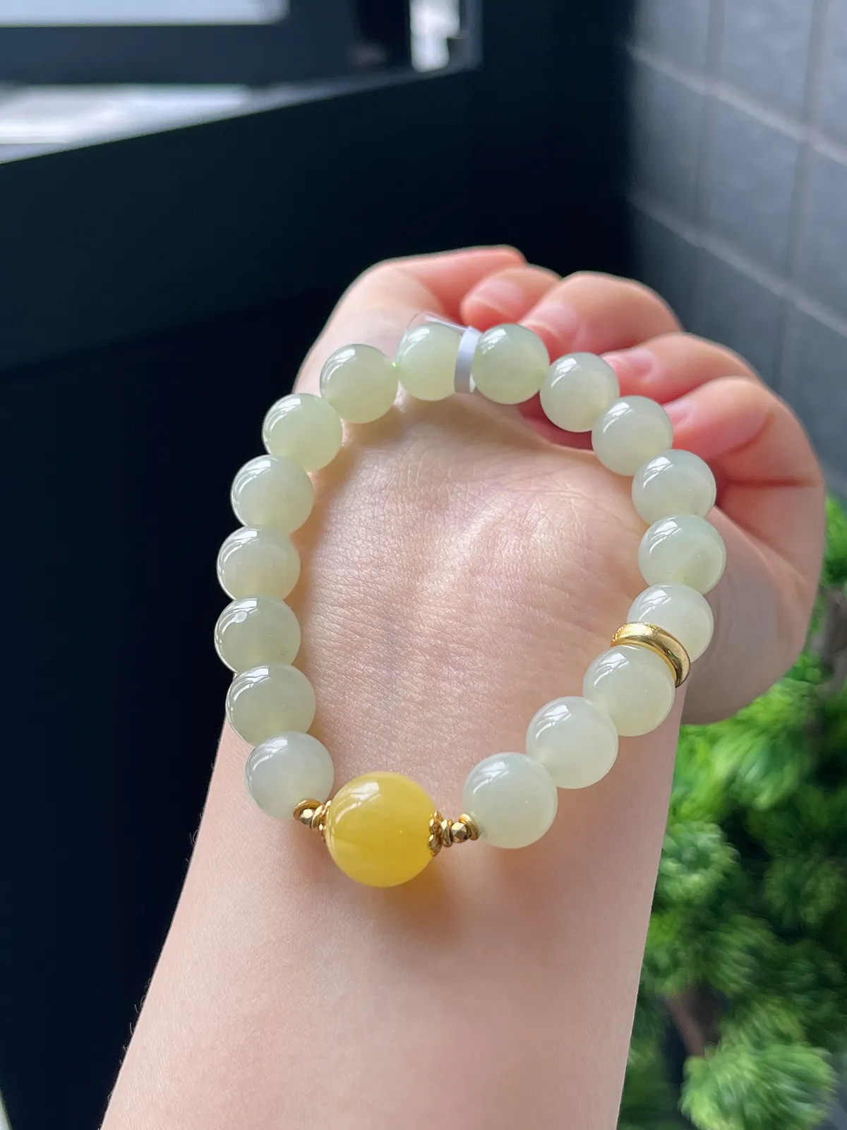 S925和田玉晴川蜜语手串