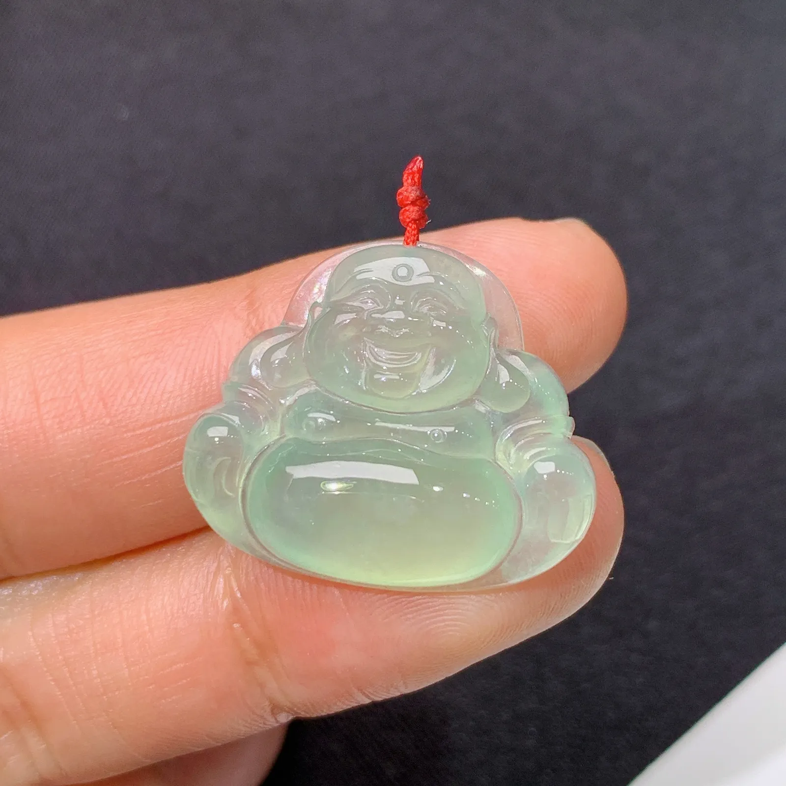 冰晴底笑佛，冰润细腻，品相好，种水足，001整体尺寸20.7*4.1*5.2