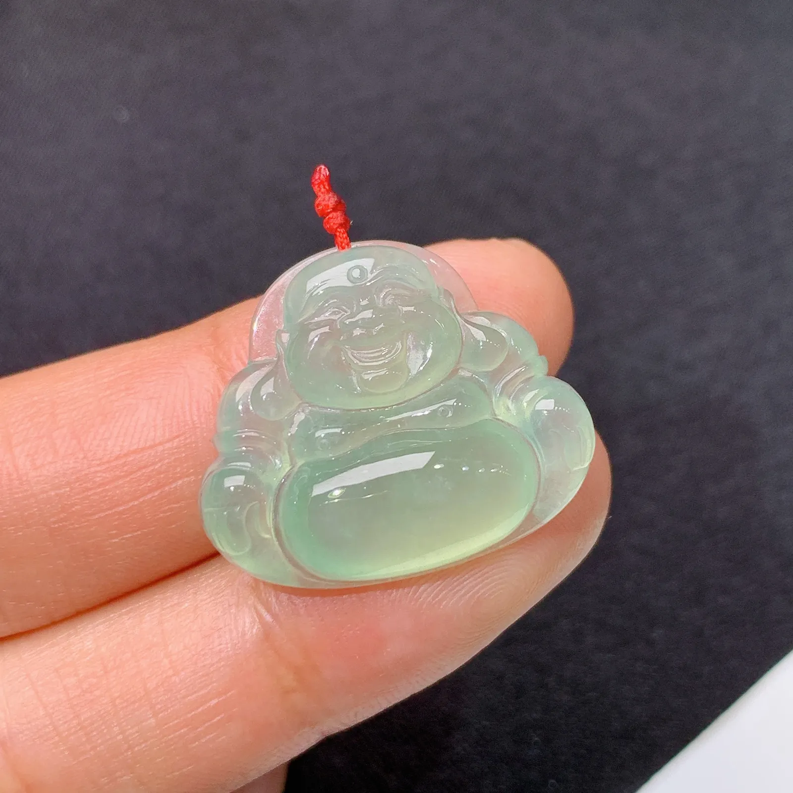 冰晴底笑佛，冰润细腻，品相好，种水足，001整体尺寸20.7*4.1*5.2