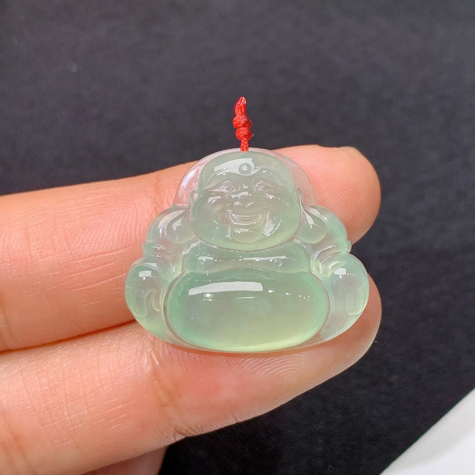 冰晴底笑佛，冰润细腻，品相好，种水足，001整体尺寸20.7*4.1*5.2