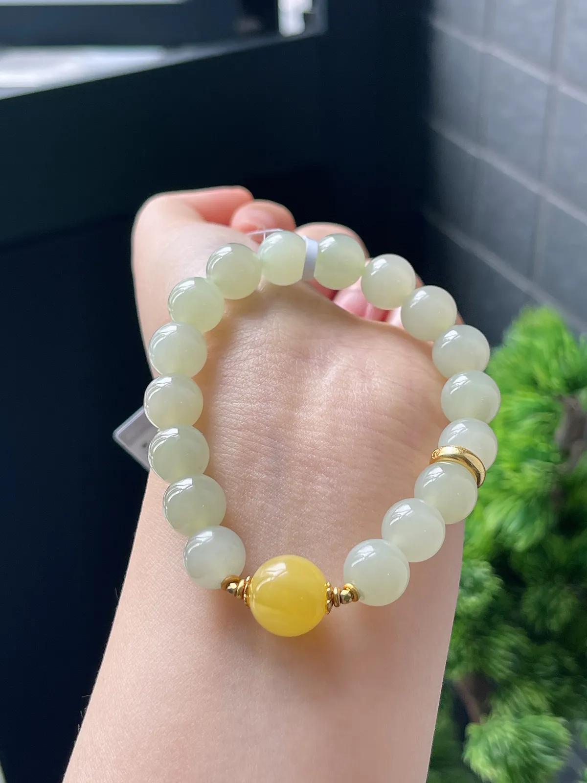 S925和田玉晴川蜜语手串