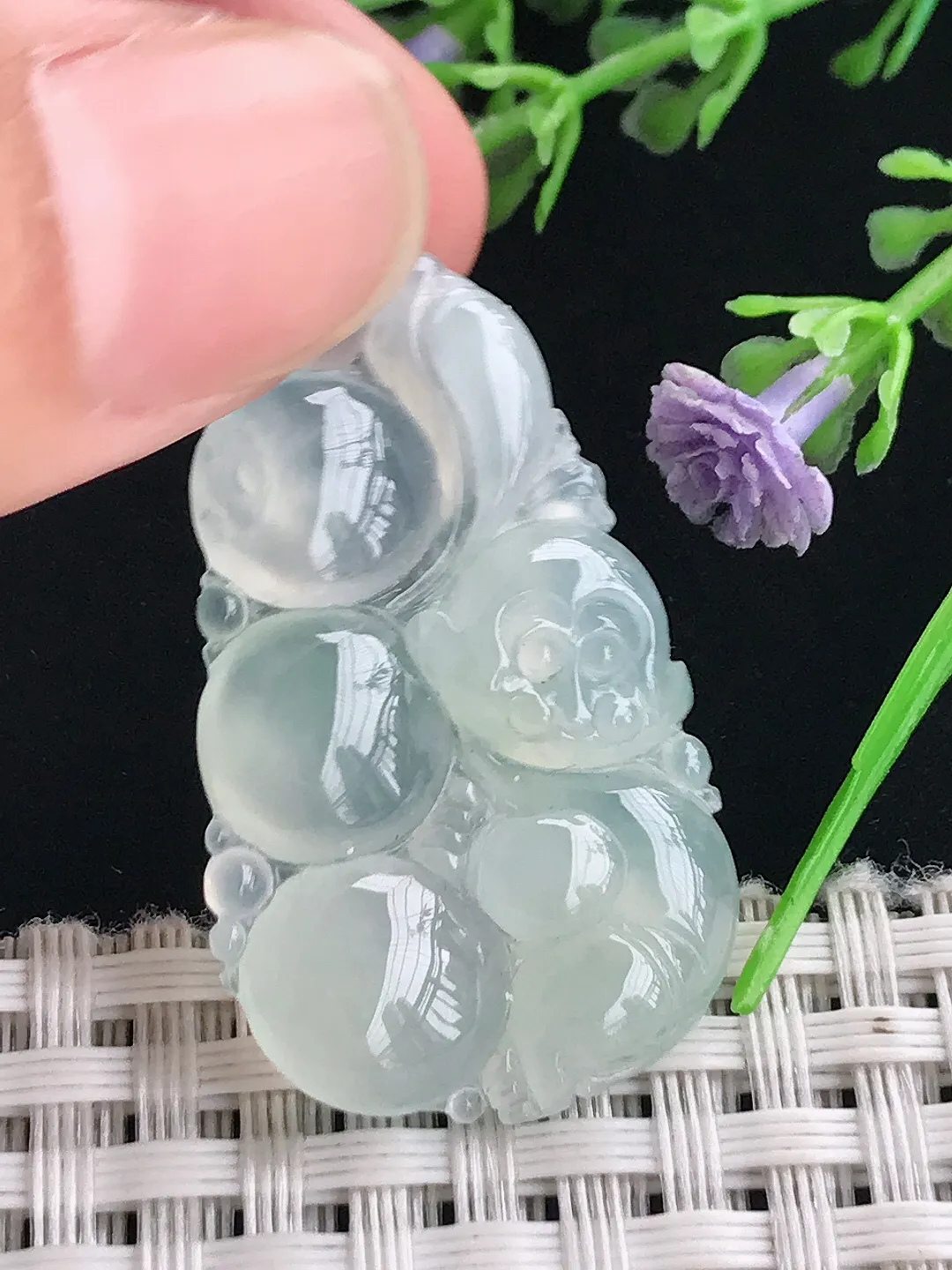 实拍A货翡翠35.6/22/4.6老坑18k金镶嵌冰种灵猴献寿吊坠翡翠生肖猴挂件