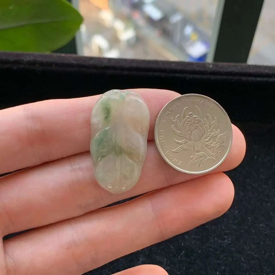 A货天然翡翠冰糯种飘绿叶子吊坠重量3.51
3月5日