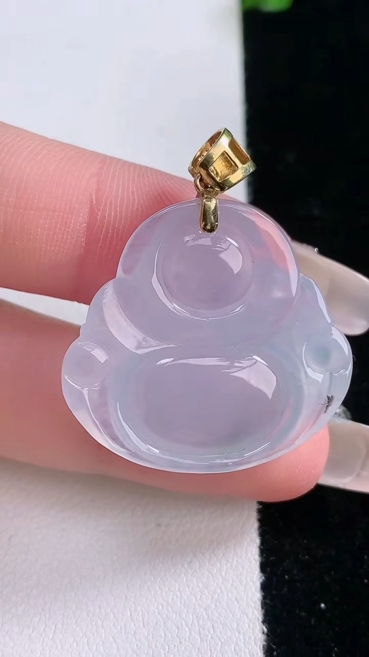 天然A货翡翠种紫罗兰佛公吊坠，尺寸26.7-28-5.7，重量:6.85g
3月7日