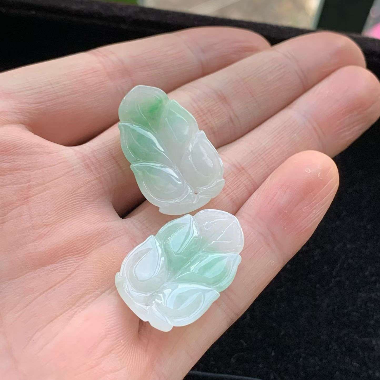 A货天然翡翠冰糯种飘绿一对叶子吊坠重量4.95
3月7日