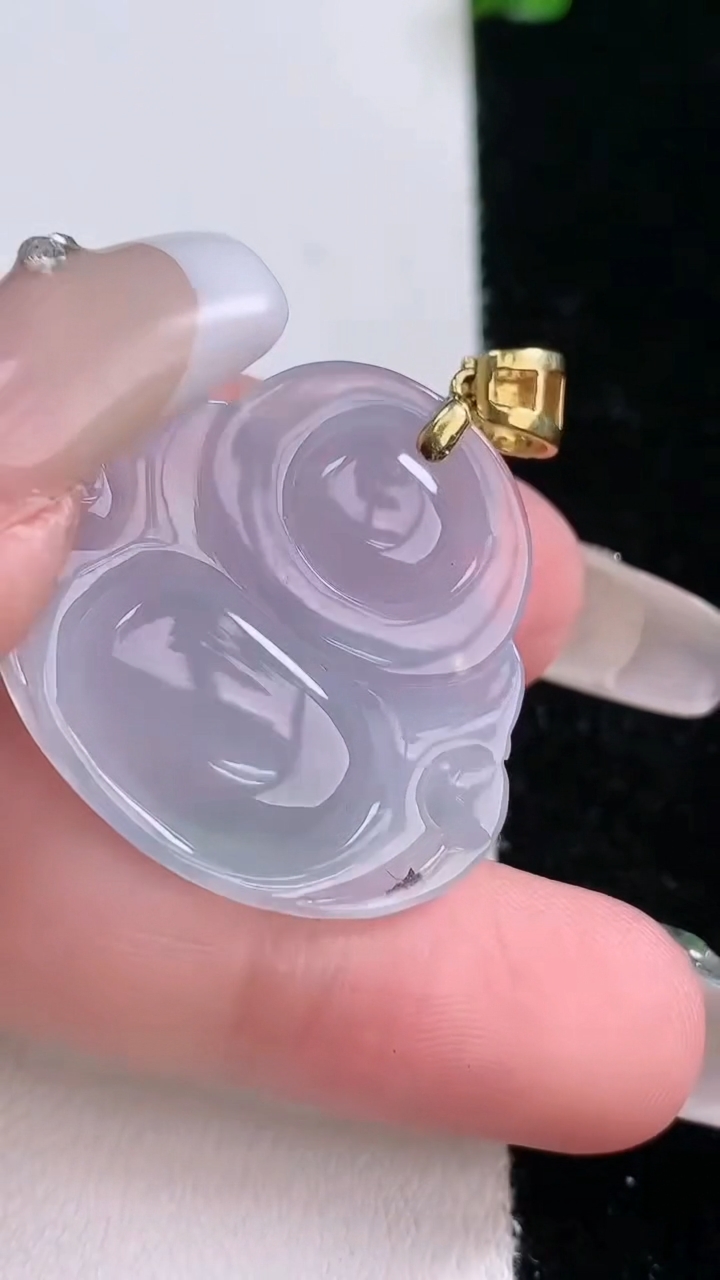 天然A货翡翠种紫罗兰佛公吊坠，尺寸26.7-28-5.7，重量:6.85g
3月7日