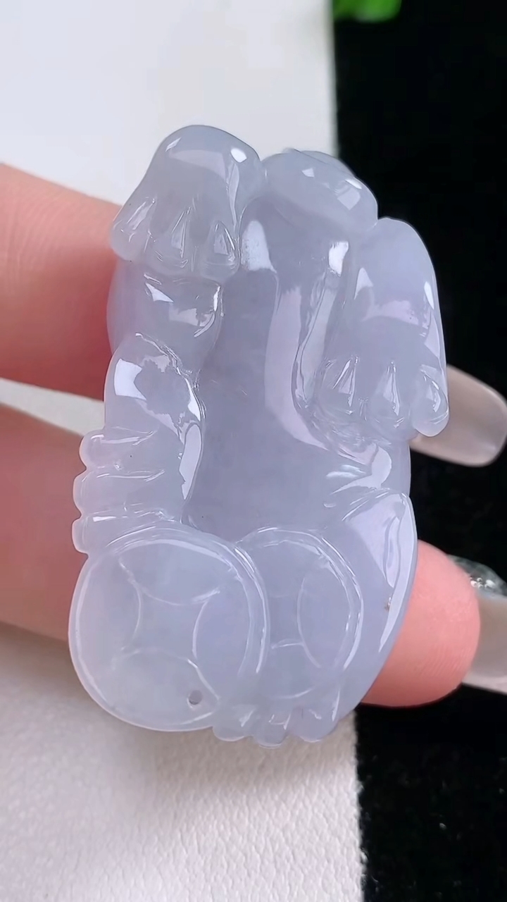 天然A货翡翠紫罗兰貔貅吊坠，尺寸41-23.3-12.2，重量:27.24g
3月7日