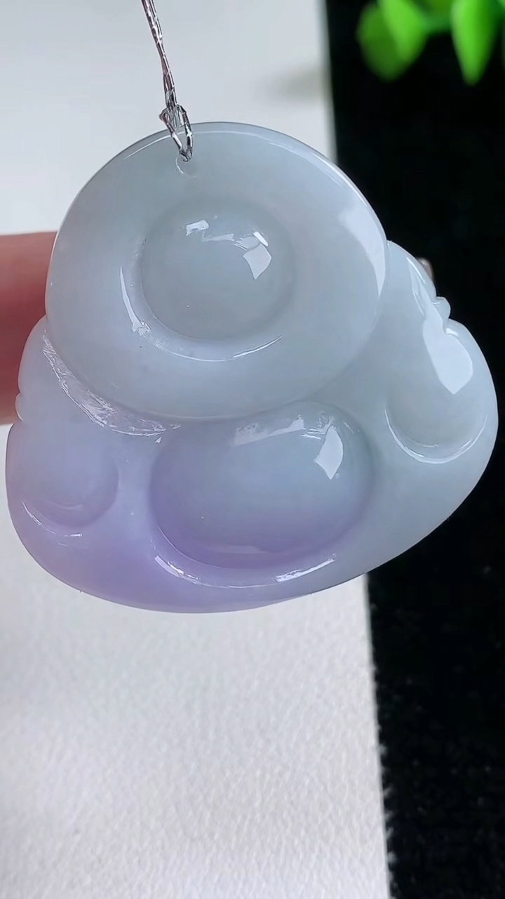 天然A货翡翠紫罗兰佛公吊坠，尺寸35.3-36.5-11.6，重量:25.22g
3月12日