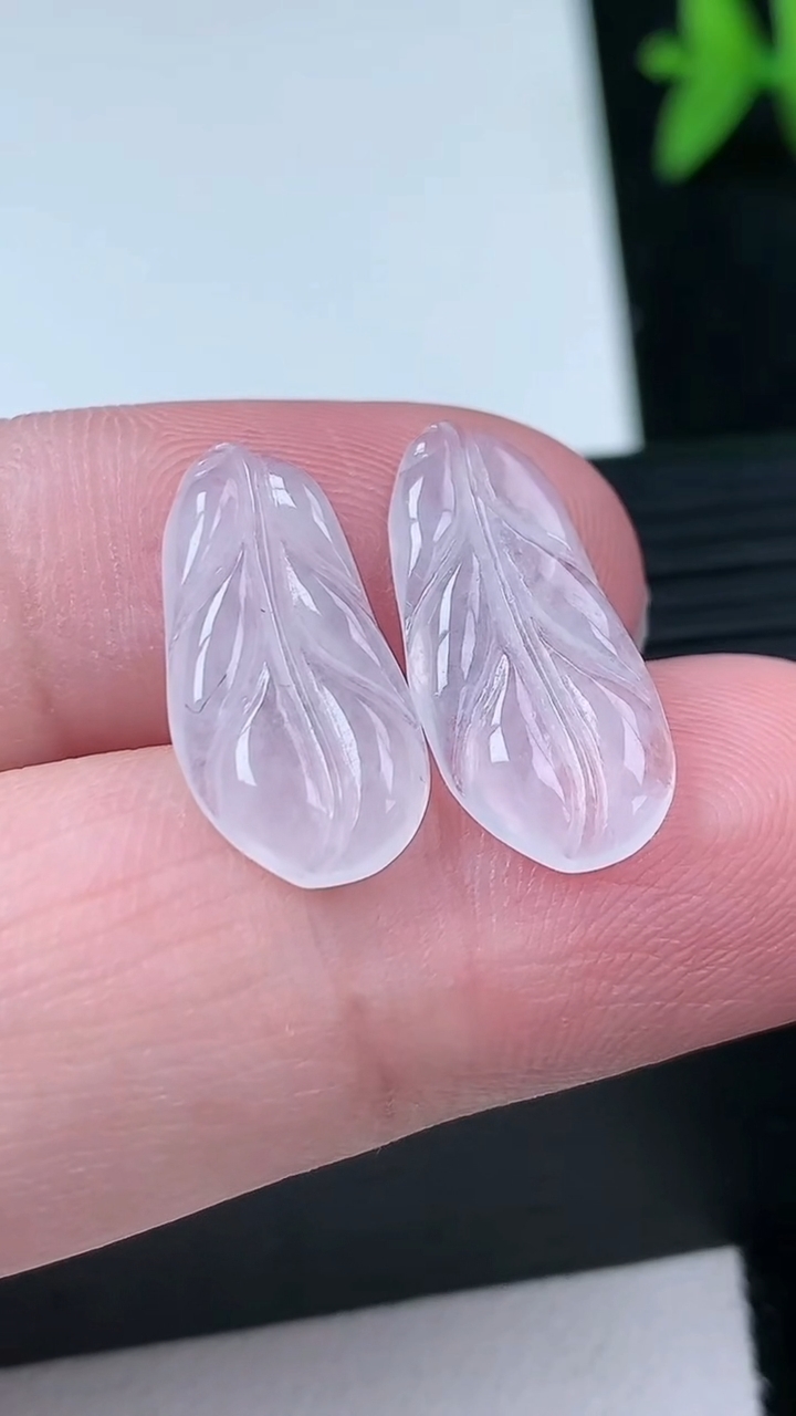 天然A货翡翠金枝玉叶 叶子镶嵌件一对尺寸19-8.7-2.2重量:1.87g
3月12日