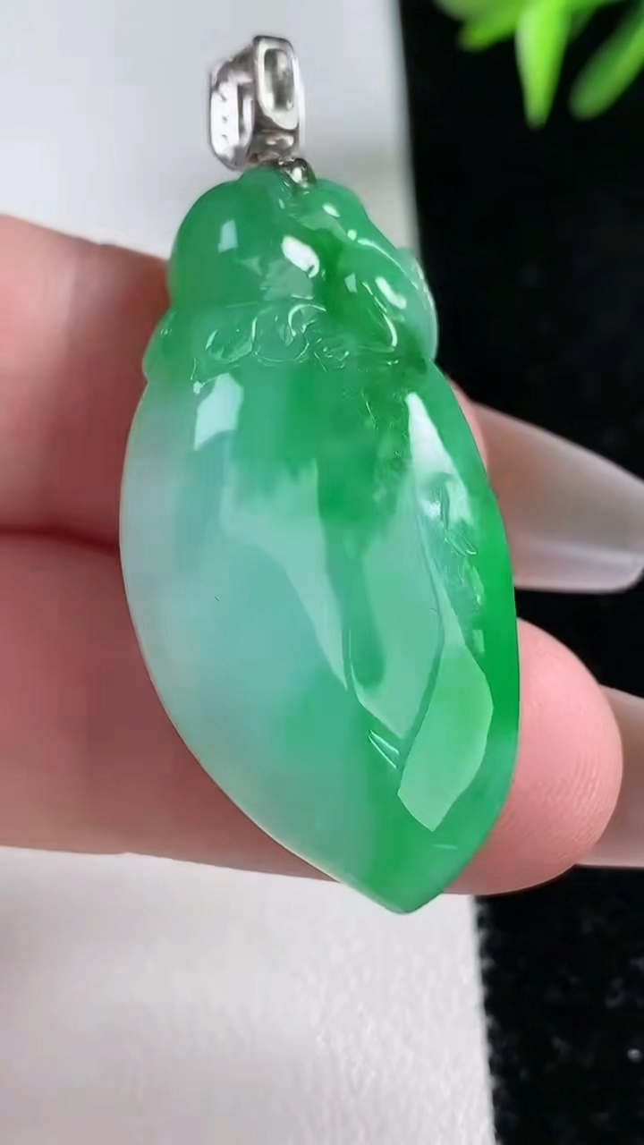 天然A货翡翠福瓜吊坠，尺寸38.8-19.21-10.6，重量:15.15
3月13日
