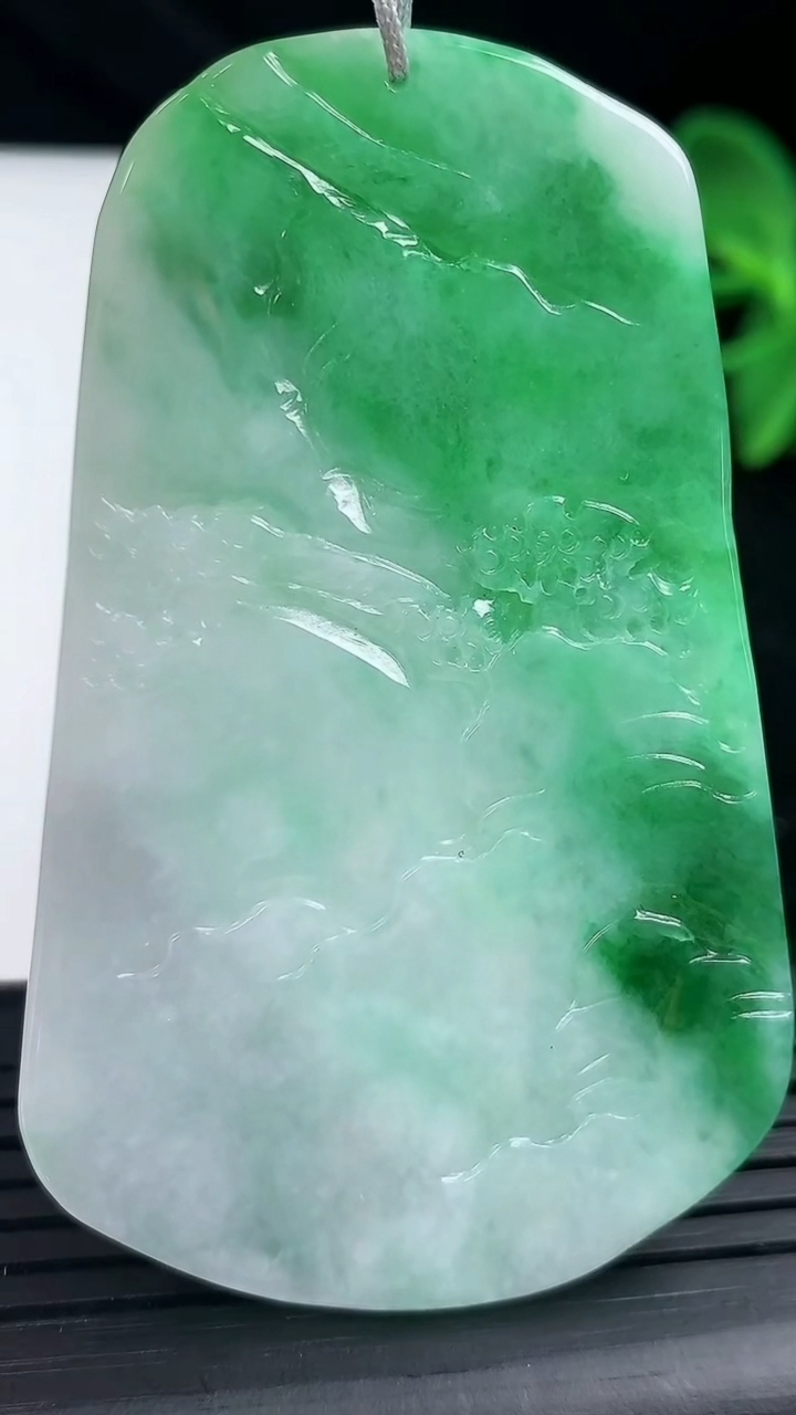 天然A货翡翠山水牌吊坠尺寸62-38.1-5.1重量:26.37g
3月13日