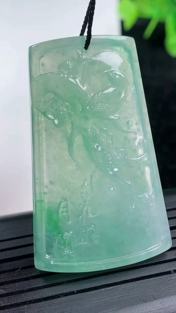 天然A货翡翠鸟语花香吊坠尺寸46.1-28.3-4.1重量:13.1g
3月14日