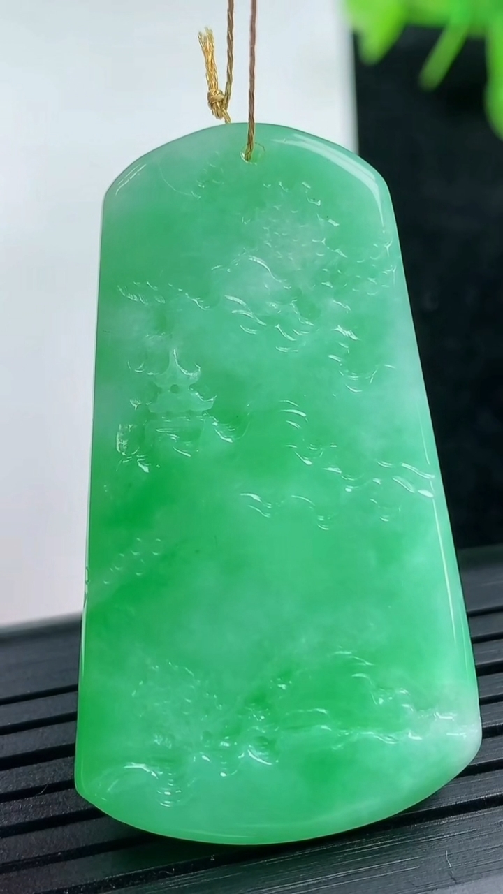 天然A货翡翠山水牌吊坠尺寸45-25.9-6重量:16.16g
3月14日