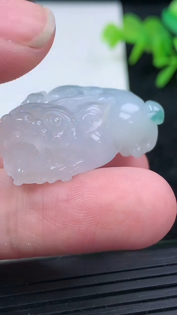 天然A货翡翠飘花貔貅吊坠尺寸33.9-19.7-12.7重量:16.69g
3月15日