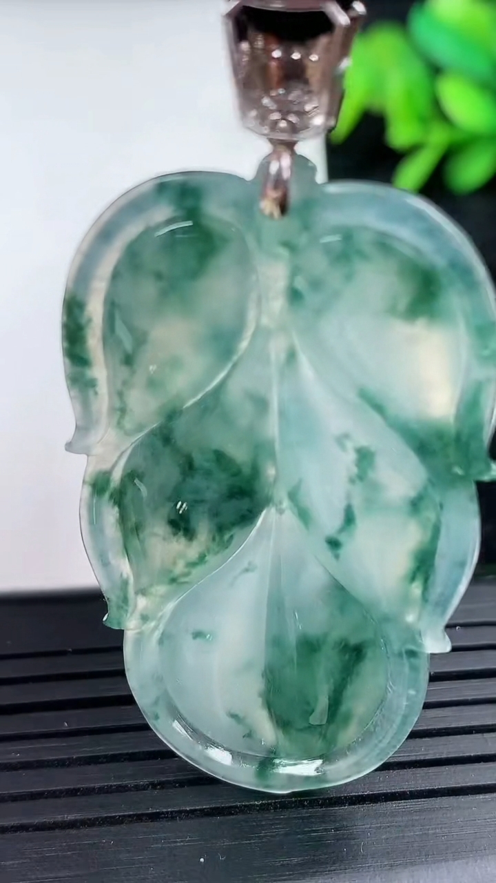 天然A货翡翠种飘花金枝玉叶 叶子吊坠尺寸45.1-26.8-5.4重量:12.47g
3月15日