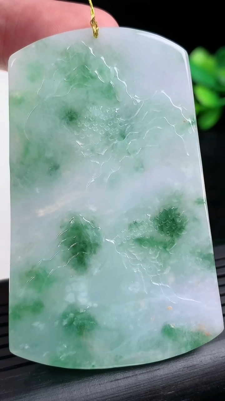 天然A货翡翠牌吊坠尺寸62.5-39.9-5.7重量:35.22g
3月15日