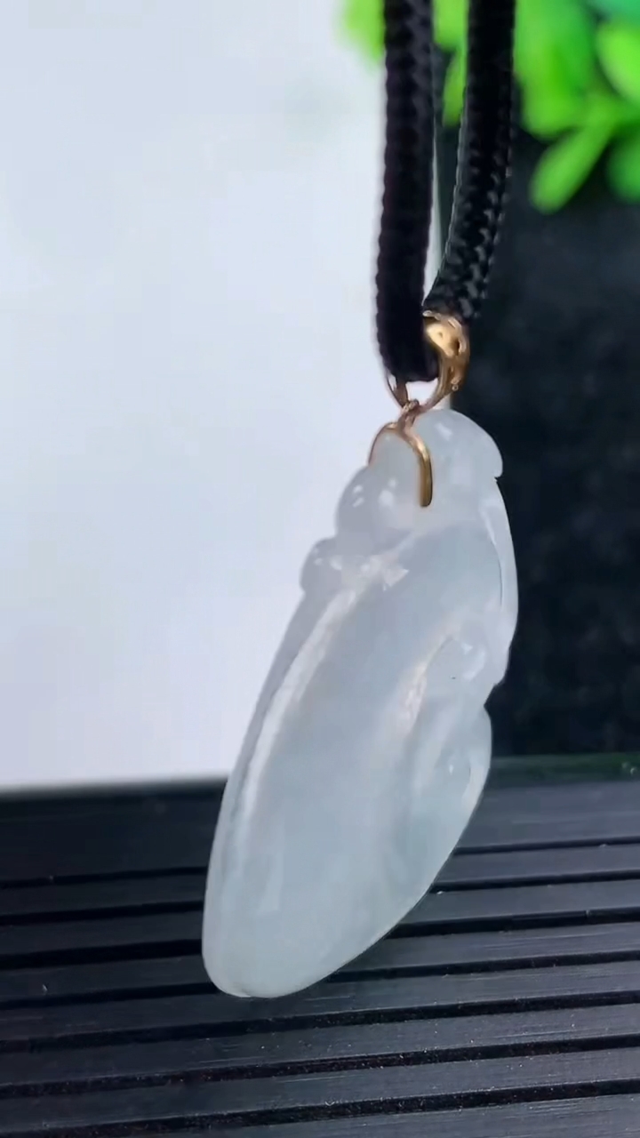 天然A货翡翠种白冰如意吊坠尺寸32.7-21.6-4.2重量:5.86g
3月15日
