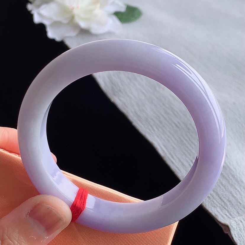 天然A货翡翠紫罗兰正装正圈手镯54-55圈口  
尺寸54.5-11.7-9mm 0315