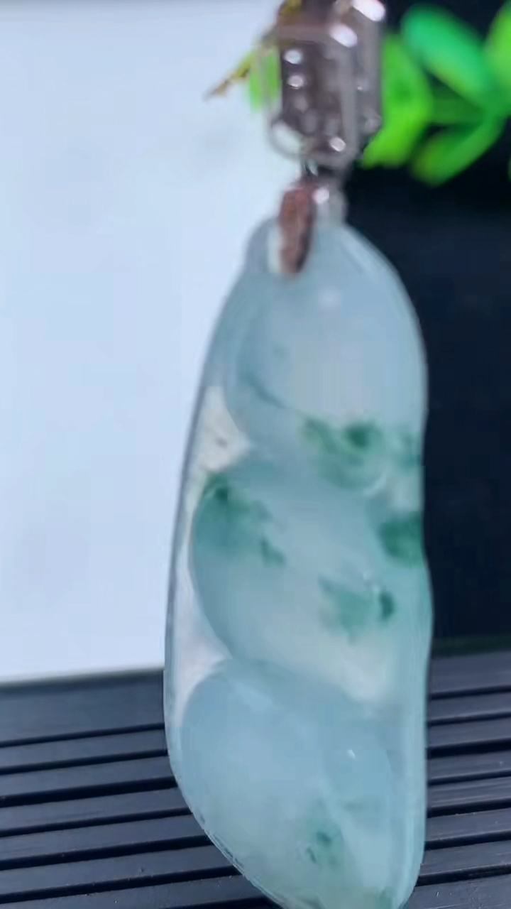 天然A货翡翠种飘花福豆吊坠尺寸50.6-17.5-6.1重量:9.74g
3月16日