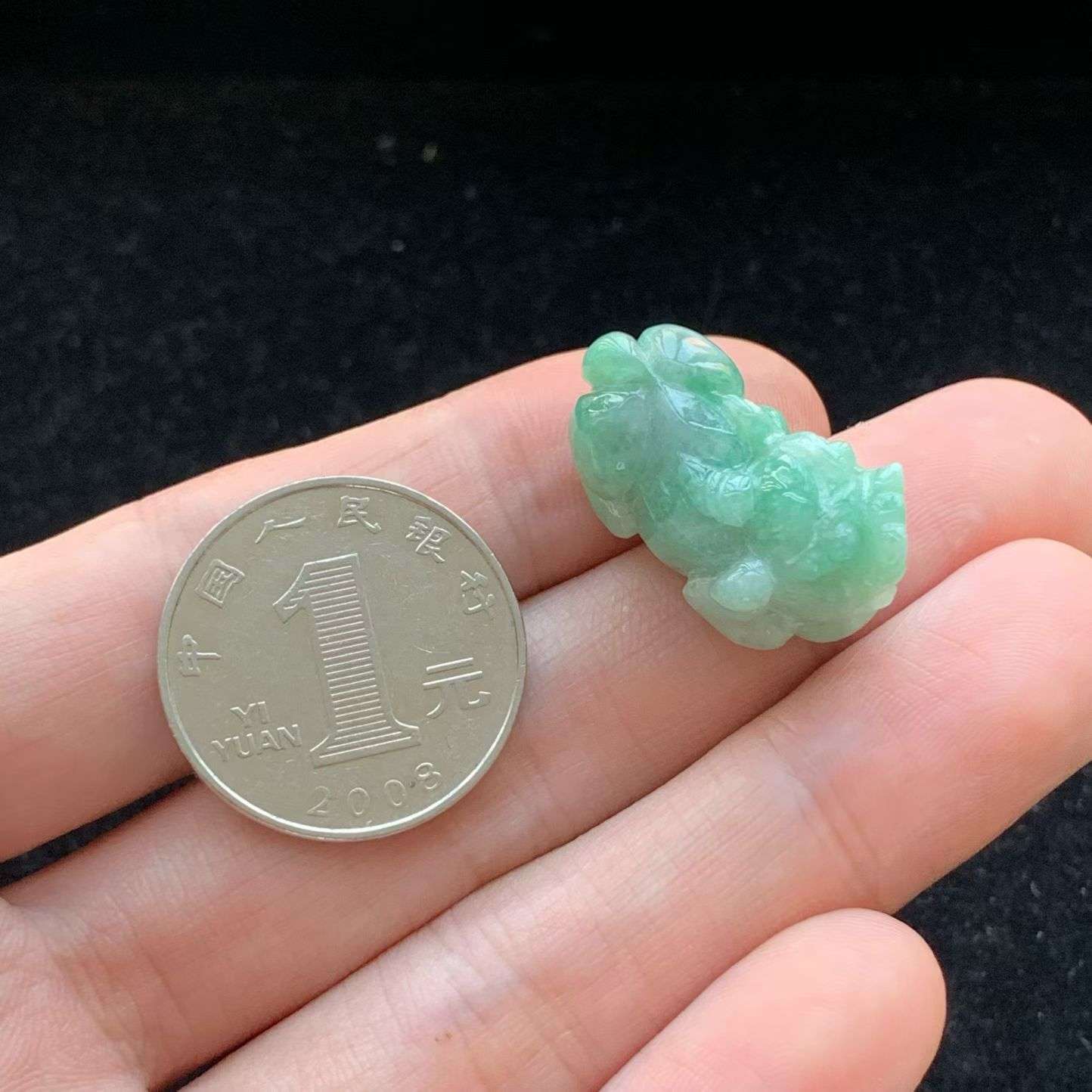 A货天然翡翠冰糯种飘绿貔貅吊坠重量8.64
3月17日