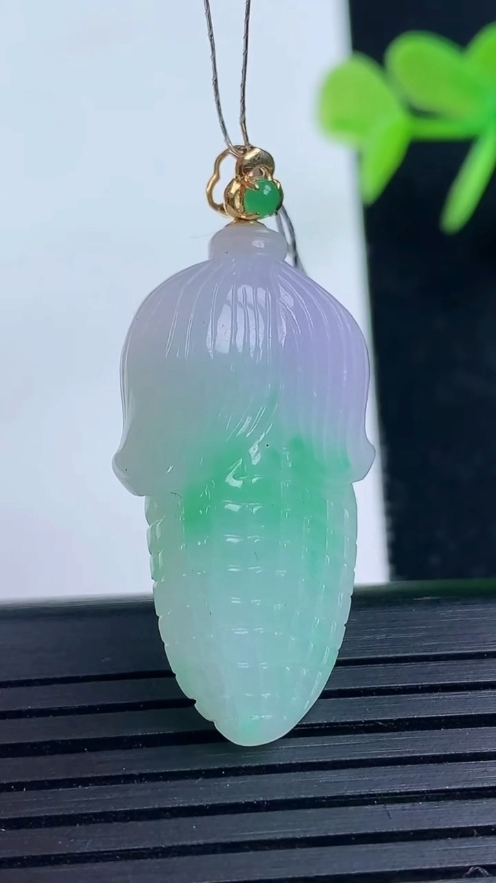 天然A货翡翠玉米吊坠尺寸33.3-16.4-8.4重量:8.53g
3月17日