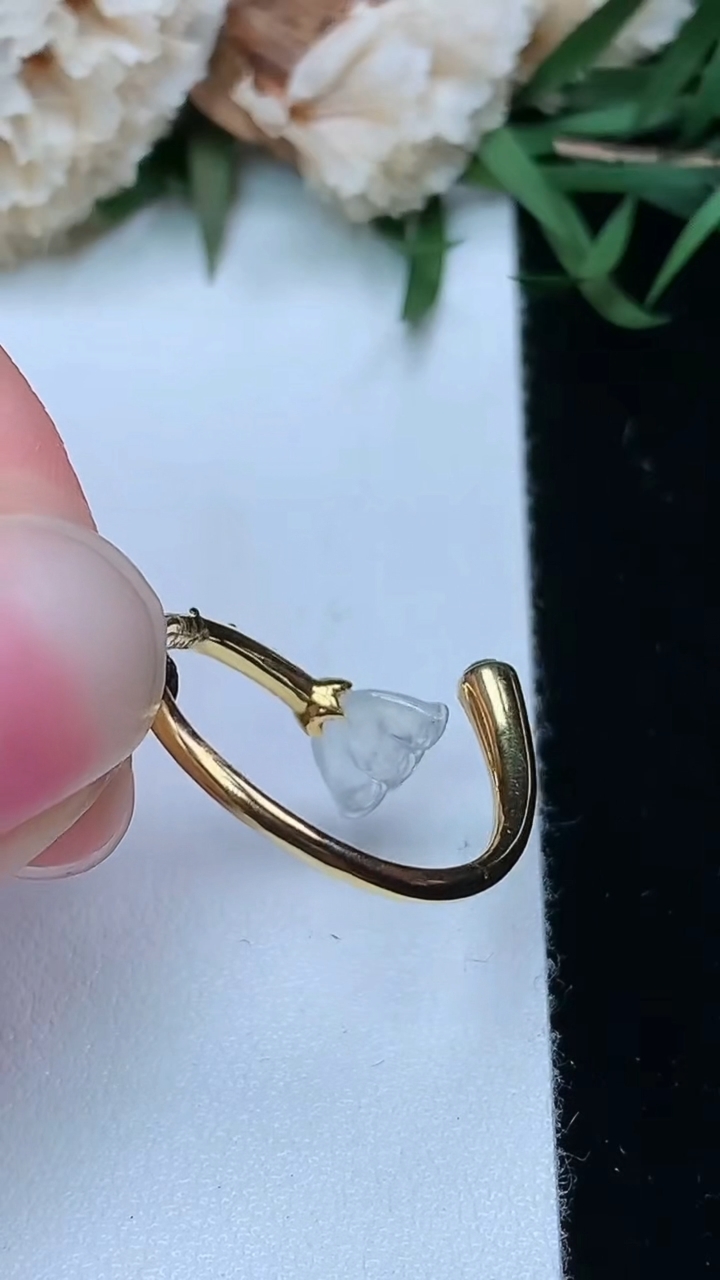 天然A货翡翠白冰莲蓬戒指，尺寸17-4.9-8.2-2.6，重量:2.18g2026年3月17日
工厂直销收藏佳品,种好水足，色泽均匀，有种有色，上手高大气！