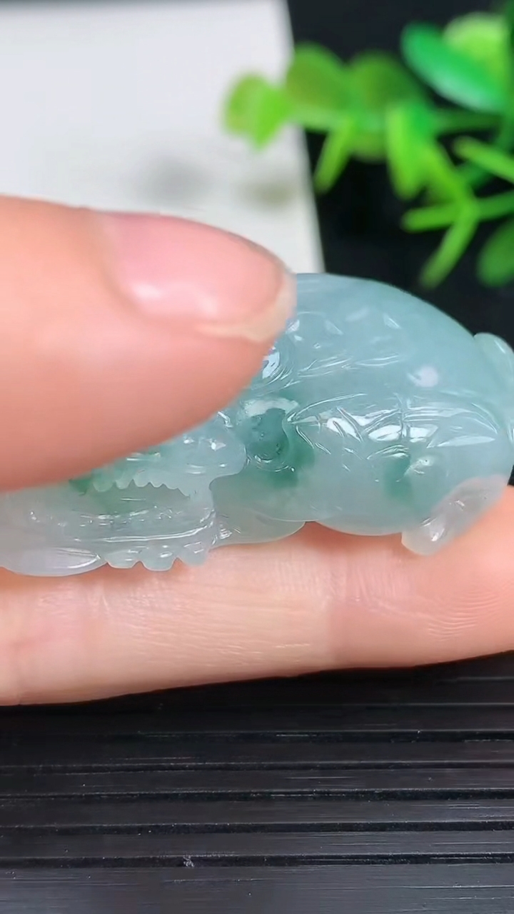 天然A货翡翠飘花霸王貔貅吊坠，尺寸39.6-21.6-11，重量:20.61g
3月18日