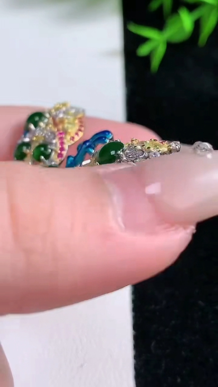 天然A货翡翠蛋面蝴蝶胸针，尺寸5，重量:10.88g
3月18日