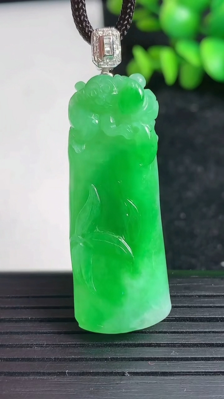 天然A货翡翠节节高升 竹节吊坠尺寸42-36.6-10重量:12.94g
3月19日