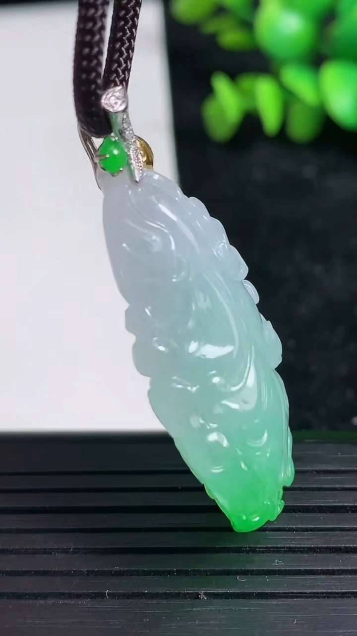 天然A货翡翠白菜吊坠尺寸40.1-19.3-9.9重量:13.37g
3月19日