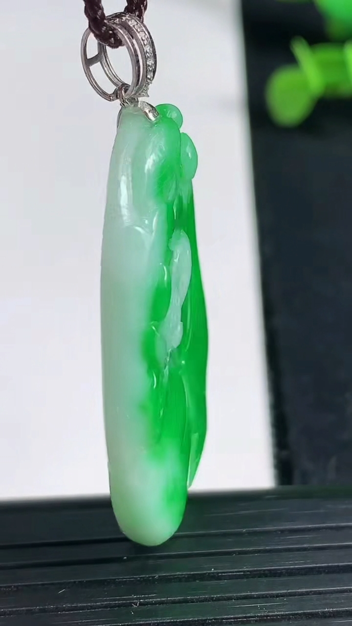 天然A货翡翠和和美美 荷叶鱼吊坠尺寸41.3-26.1-6重量:12.99g
3月19日