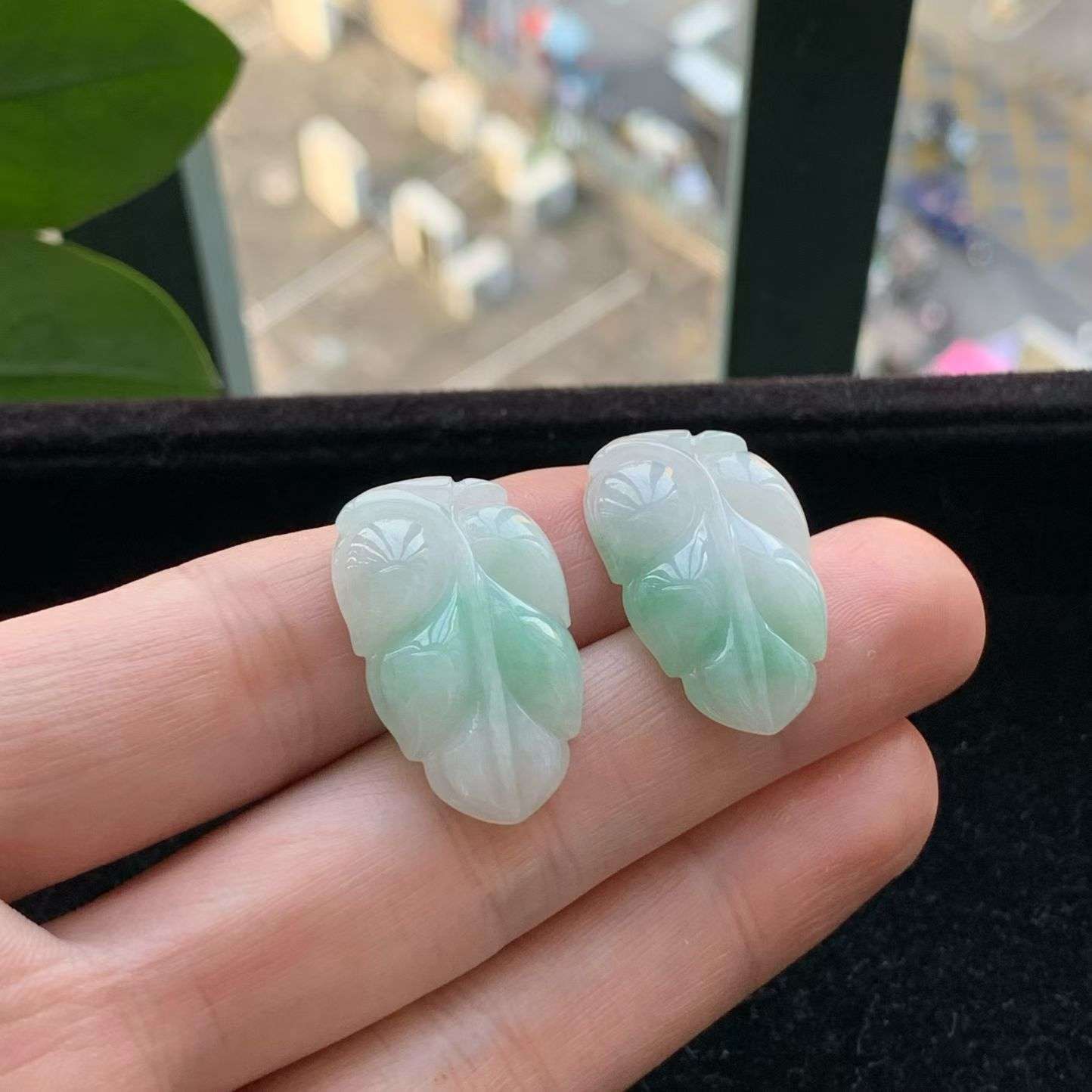 A货天然翡翠冰糯种飘绿一对叶子吊坠重量4.95
3月19日