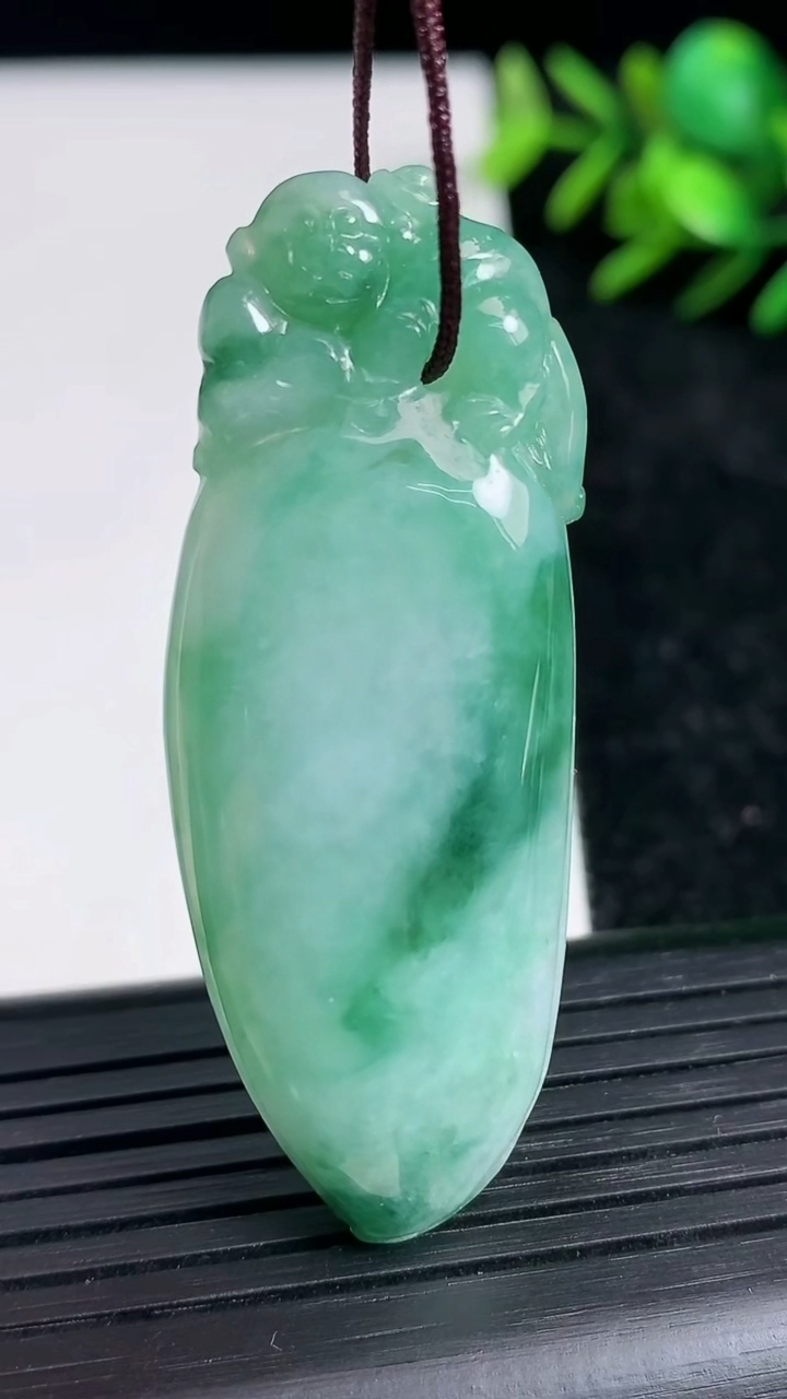 天然A货翡翠福瓜吊坠尺寸52.9-20.3-7.2重量:15.09g
3月21日