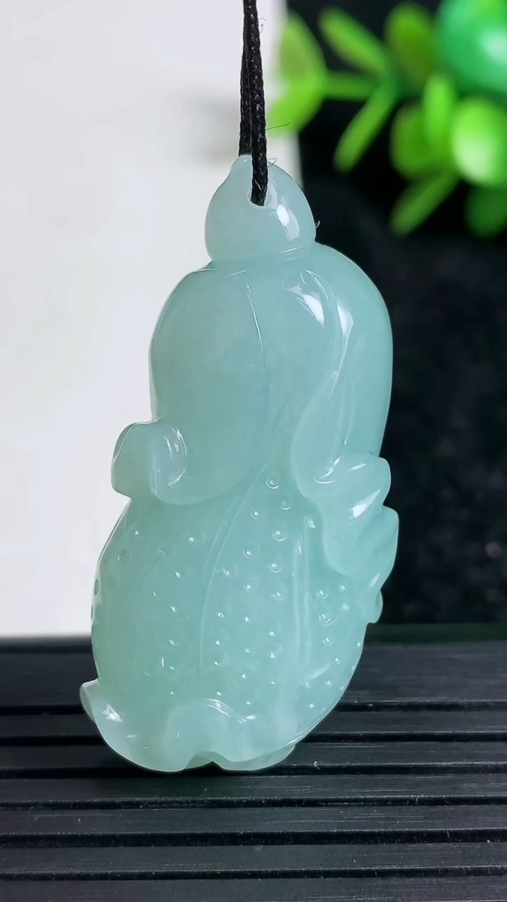 天然A货翡翠白菜吊坠尺寸41.6-18-11.7重量:17.49g
3月22日