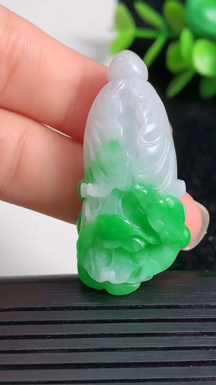 天然A货翡翠白菜吊坠尺寸40.8-19-9.9重量:11.93g
3月22日