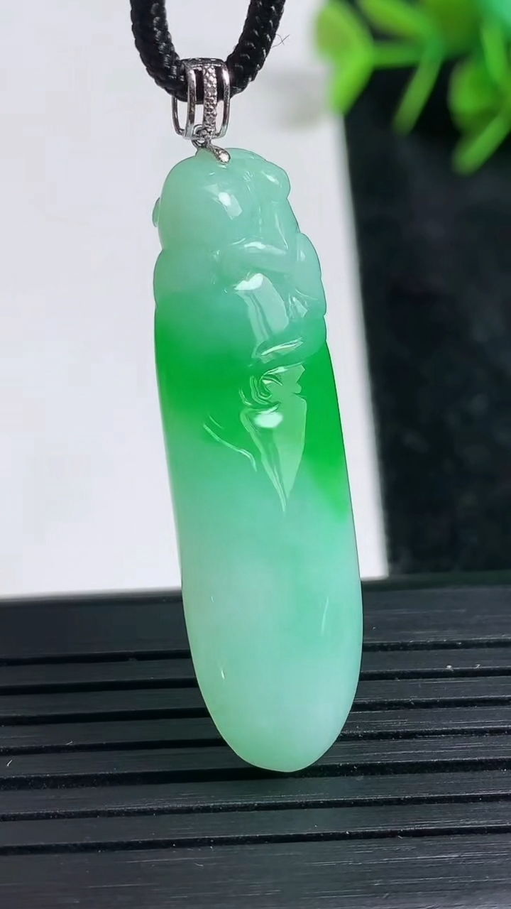 天然A货翡翠福瓜吊坠尺寸38.9-14-8.4重量:9.22g
3月23日