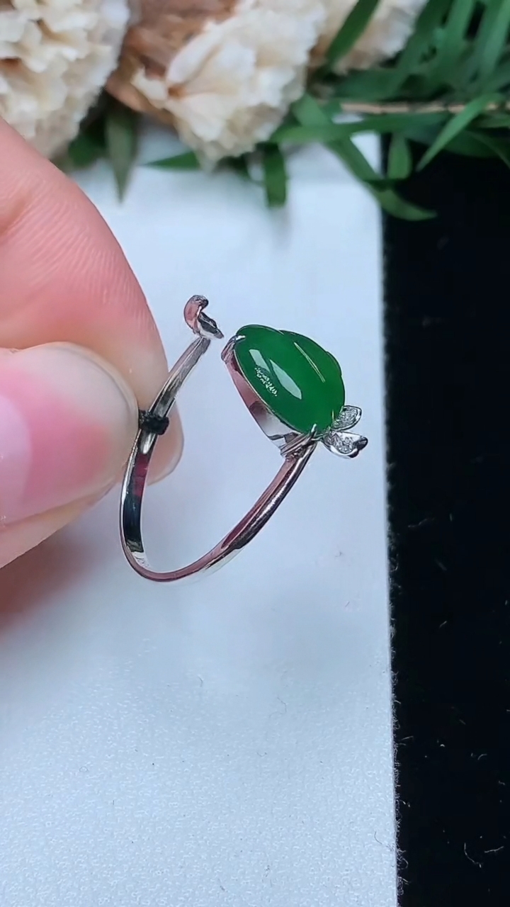 天然A货翡翠葫芦戒指，尺寸17-8.8-9，重量:1.60g2026年3月23日
工厂直销收藏佳品,种好水足，色泽均匀，有种有色，上手高大气！