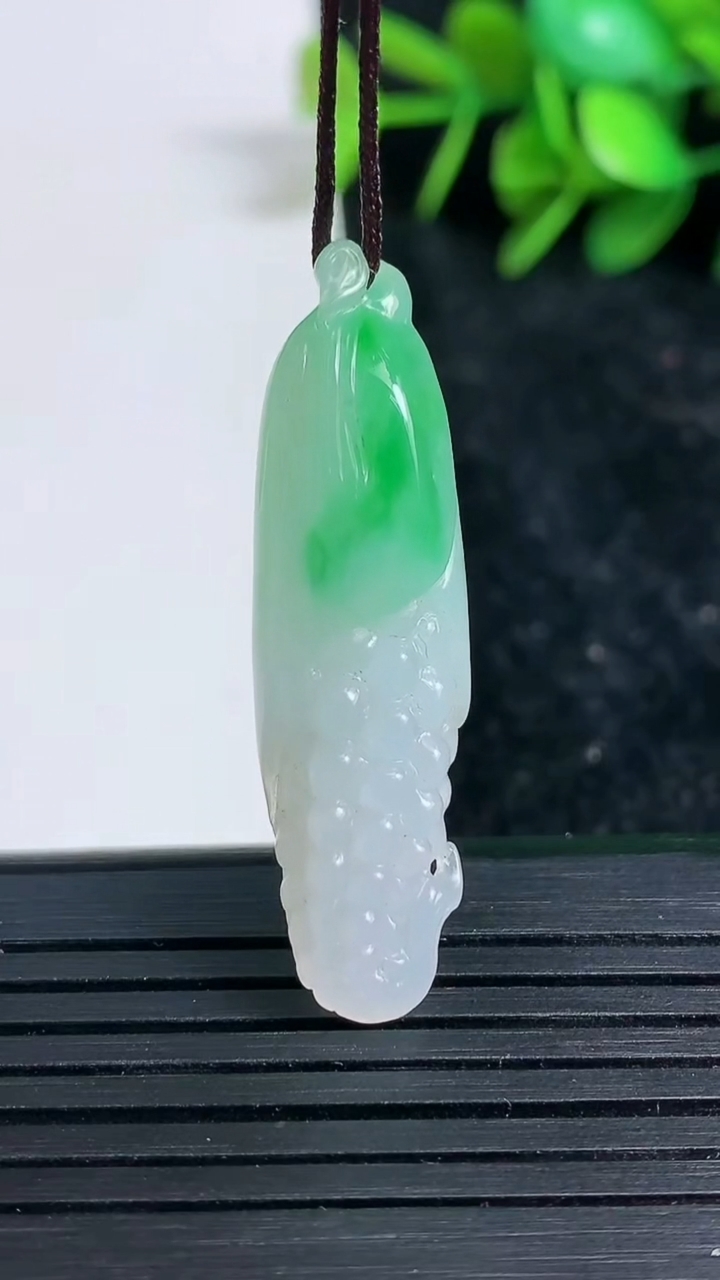 天然A货翡翠玉米吊坠尺寸39.3-11.3-8.8重量:6.08g
3月23日