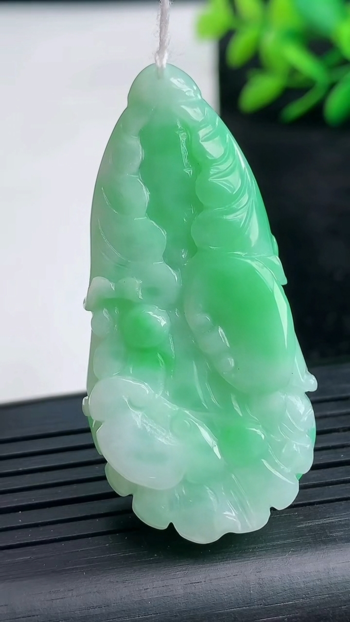 天然A货翡翠白菜吊坠尺寸50.4-24.4-9.9重量:20.73g
3月25日