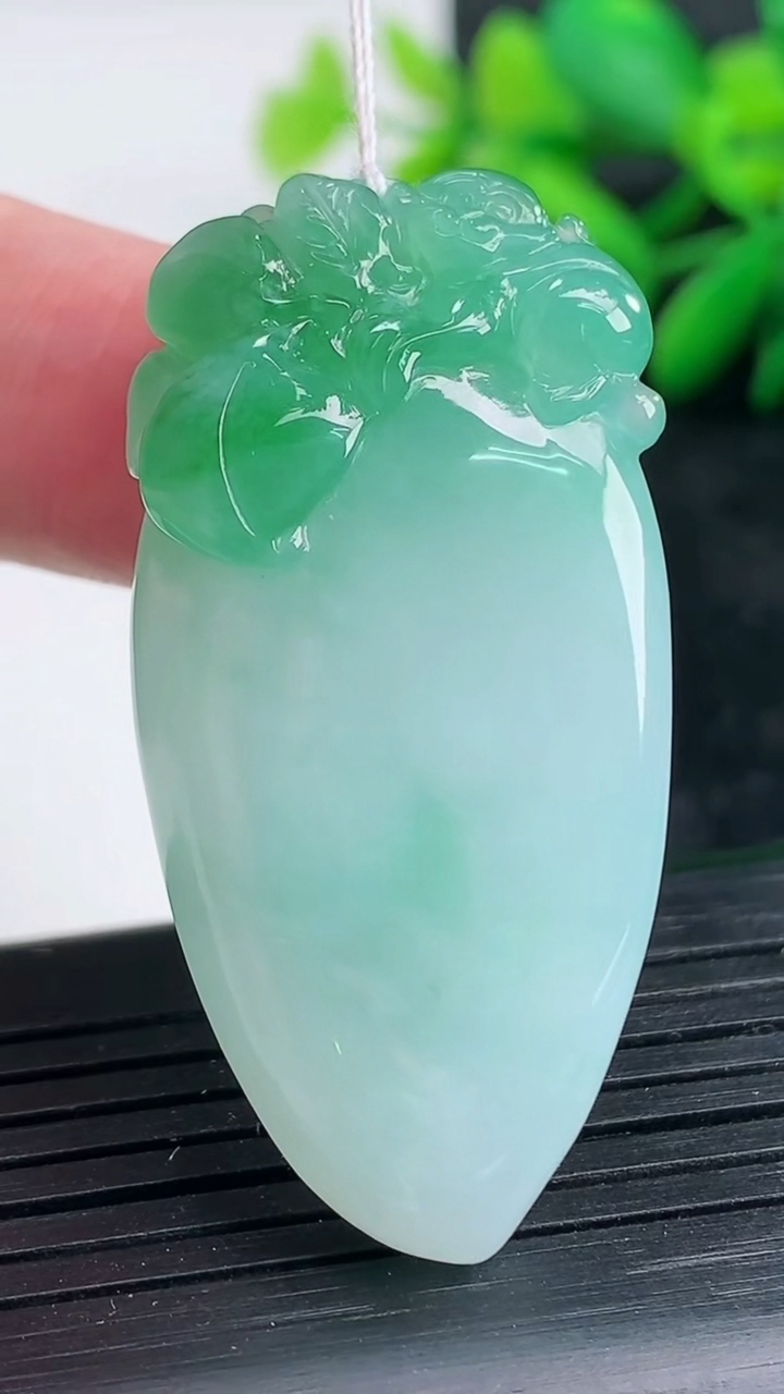 天然A货翡翠福瓜吊坠尺寸44.5-21.5-11.1重量:18.47g
3月25日