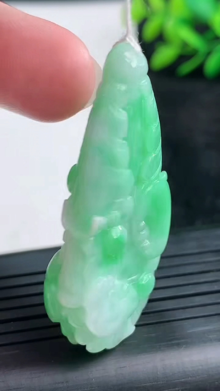 天然A货翡翠白菜吊坠尺寸50.4-24.4-9.9重量:20.73g
3月25日