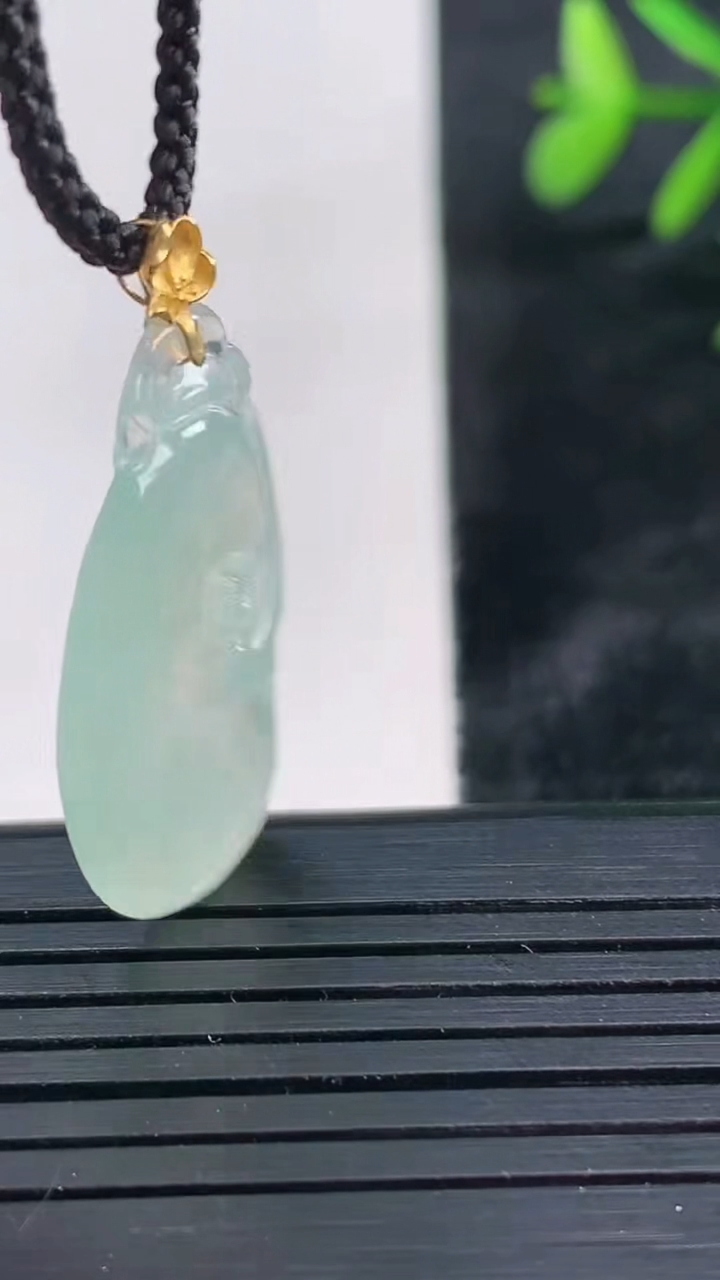 天然A货翡翠如意吊坠尺寸29.1-15.8-3.5重量:2.83g
3月27日