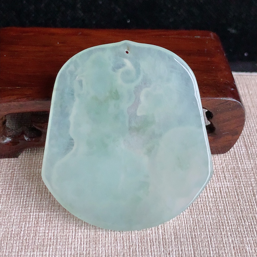 天然A货翡翠晴水普贤菩萨吊坠 
尺寸54.8-49-5.5mm 重量28.20g 0326