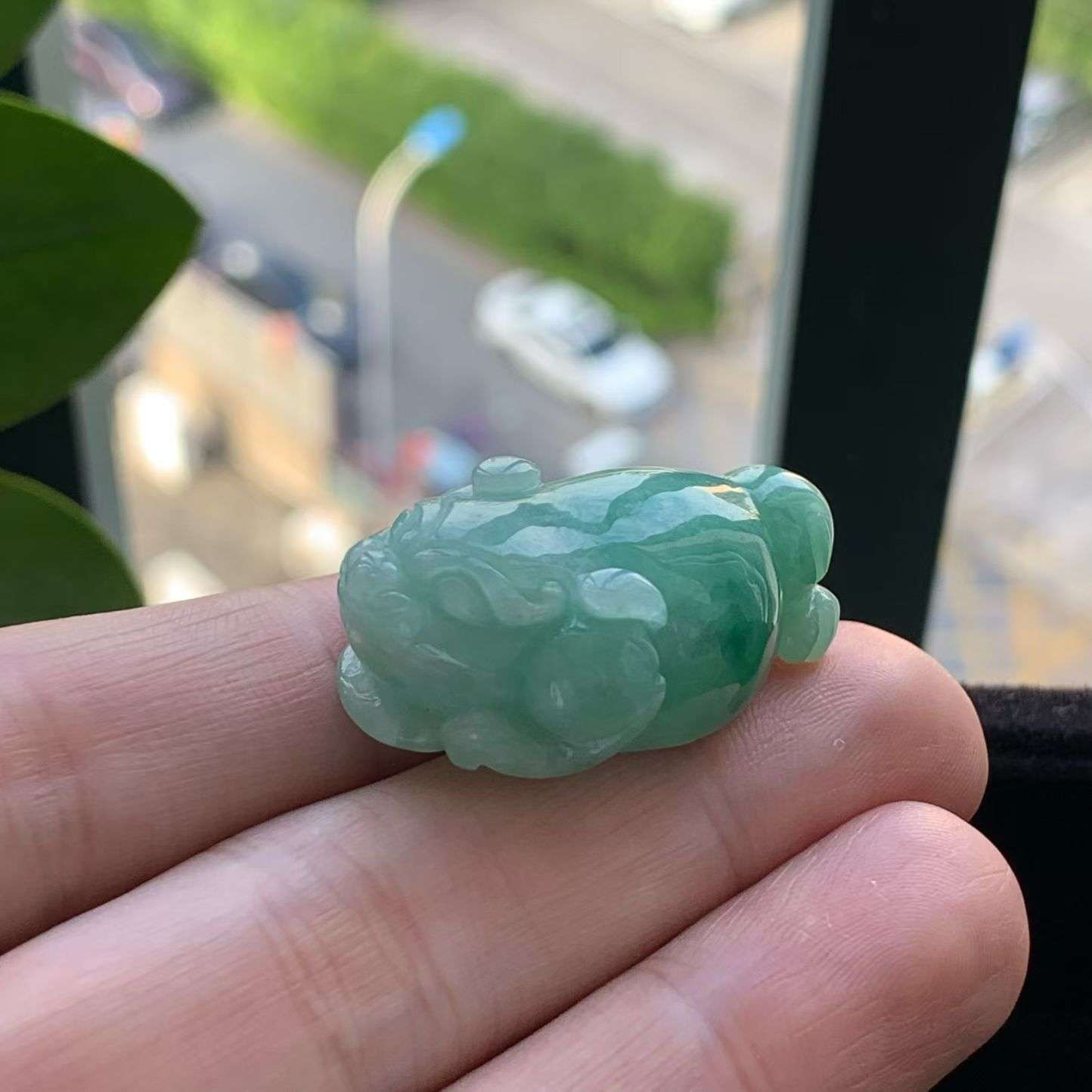 A货天然翡翠冰糯种满绿金蟾吊坠重量17.21
3月29日